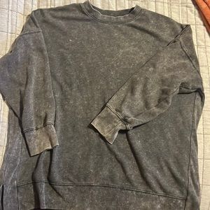 Acid-Wash Tunic Sweatshirt